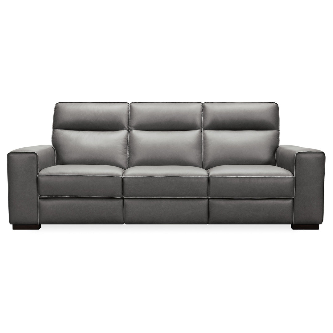 BRAEBURN LEATHER SOFA WITH PWR RECLINE PWR HEADREST