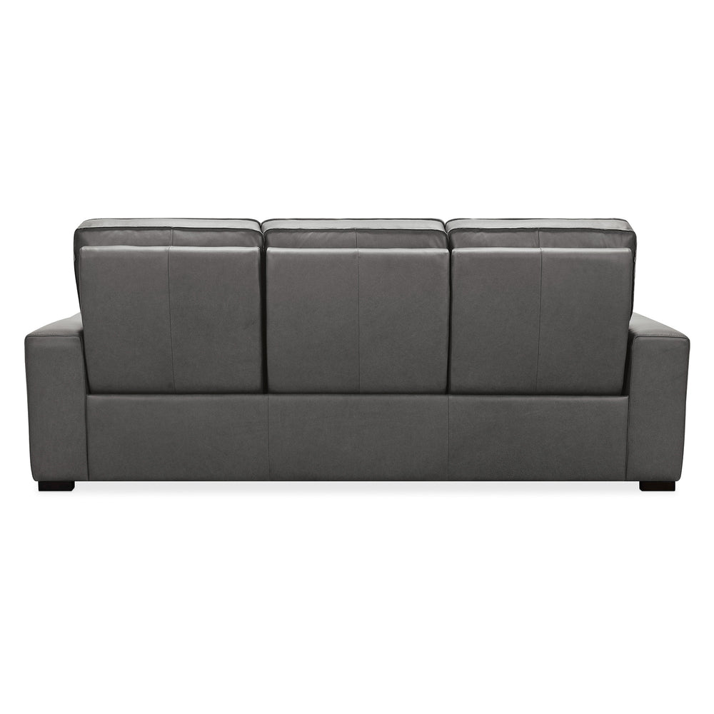 BRAEBURN LEATHER SOFA WITH PWR RECLINE PWR HEADREST