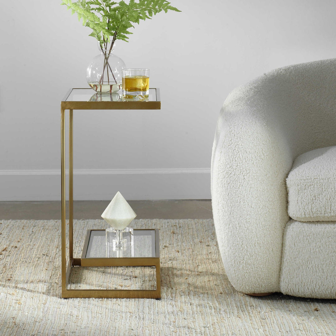 BRASS MUSING ACCENT TABLE