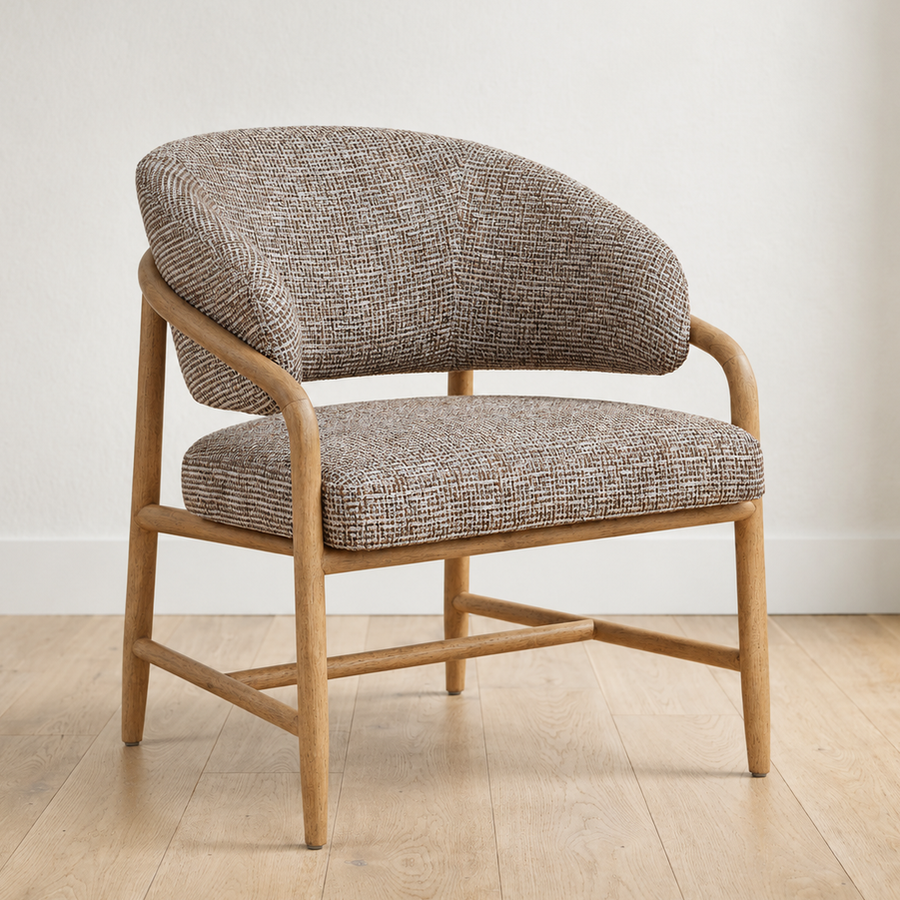 BRIAN WOVEN CHECK UPHOLSTERED ACCENT CHAIR