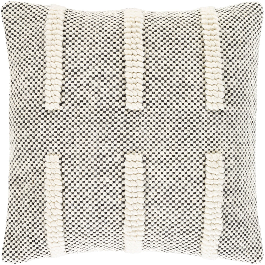 BRIDGER BLACK + CREAM TEXTURED KNIT PILLOW