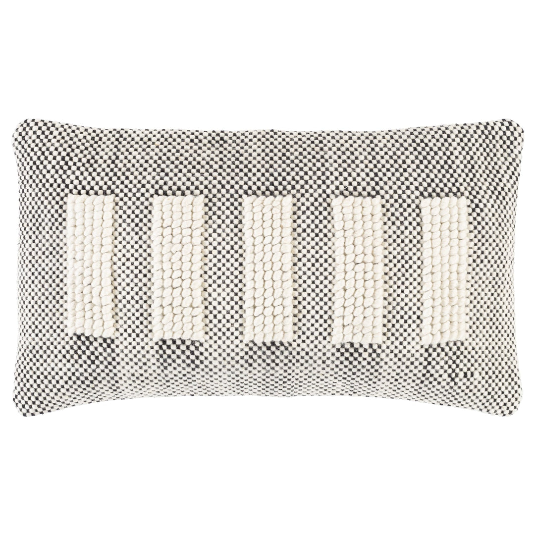 BRIDGER BLACK + CREAM TEXTURED KNIT PILLOW