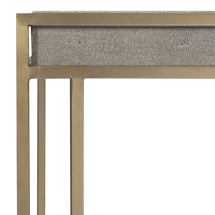 BRIDGES FAUX SHAGREEN CONSOLE TABLE