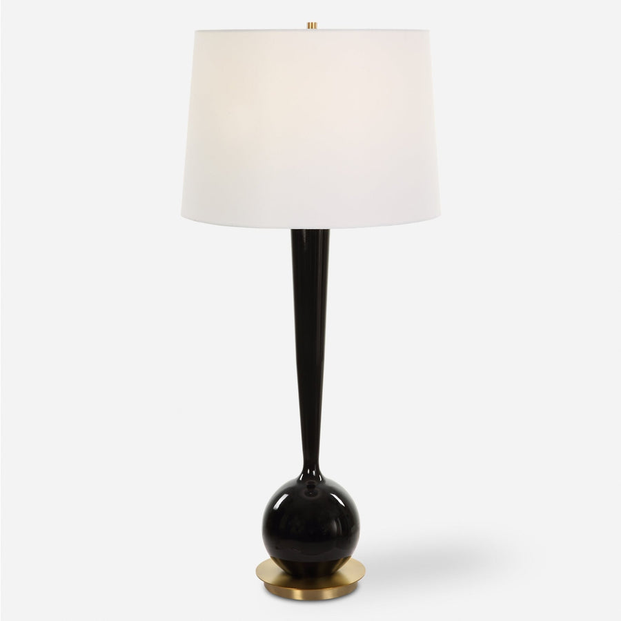 BRIELLE POLISHED BLACK TABLE LAMP