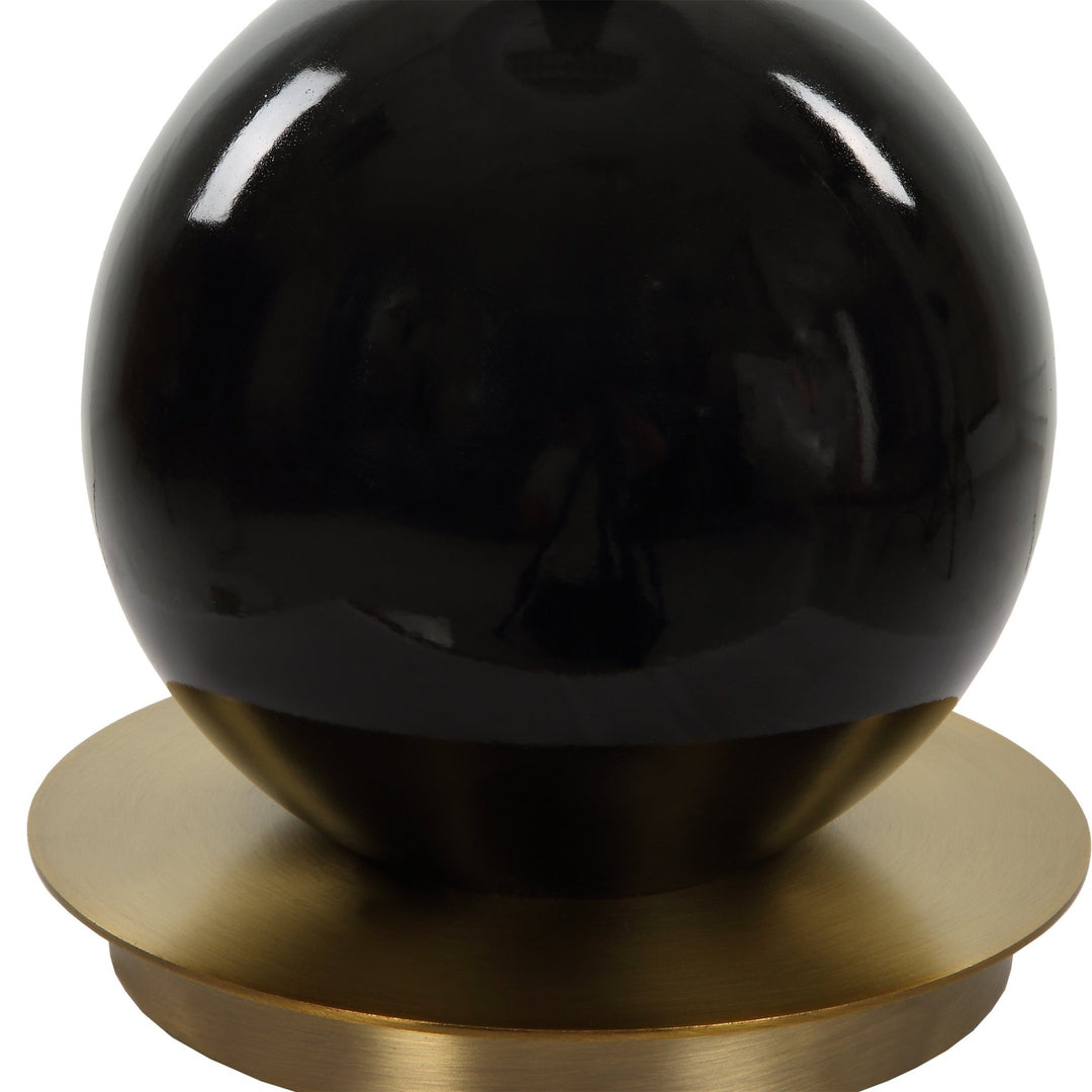 BRIELLE POLISHED BLACK TABLE LAMP