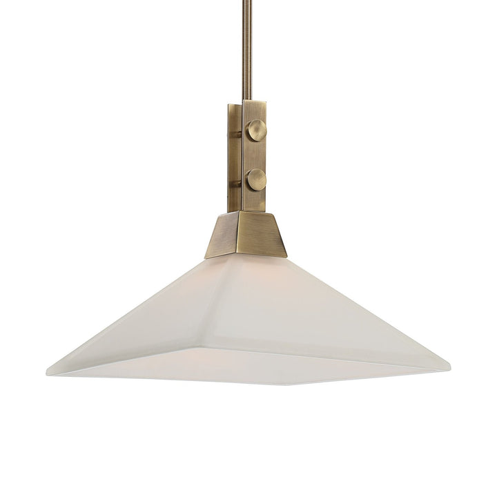 BROOKDALE AGED BRASS 1 LT PENDANT