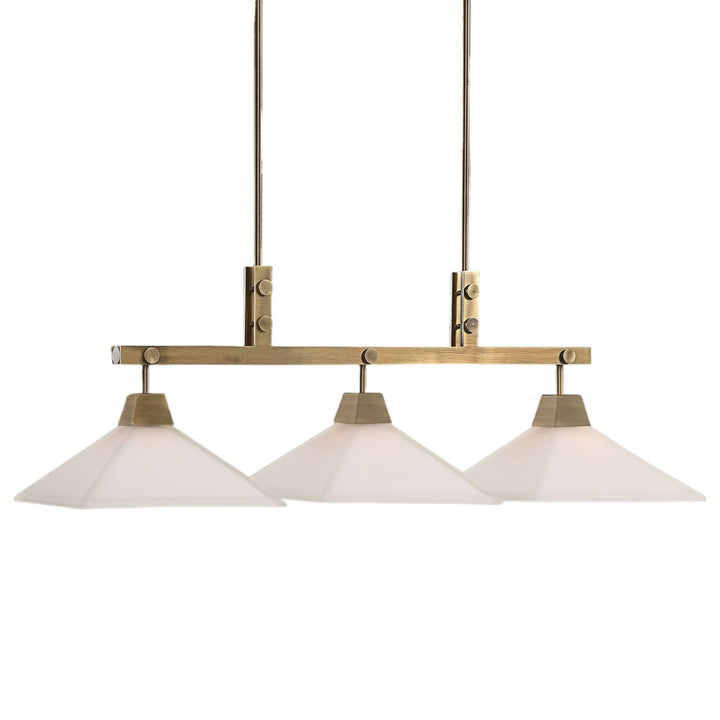 BROOKDALE AGED BRASS LINEAR CHANDELIER