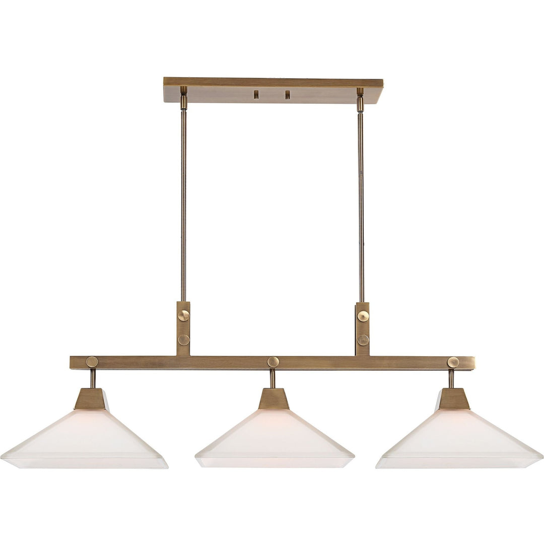 BROOKDALE AGED BRASS LINEAR CHANDELIER