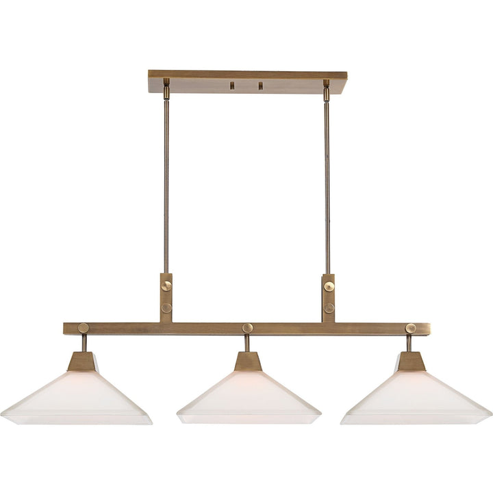 BROOKDALE AGED BRASS LINEAR CHANDELIER