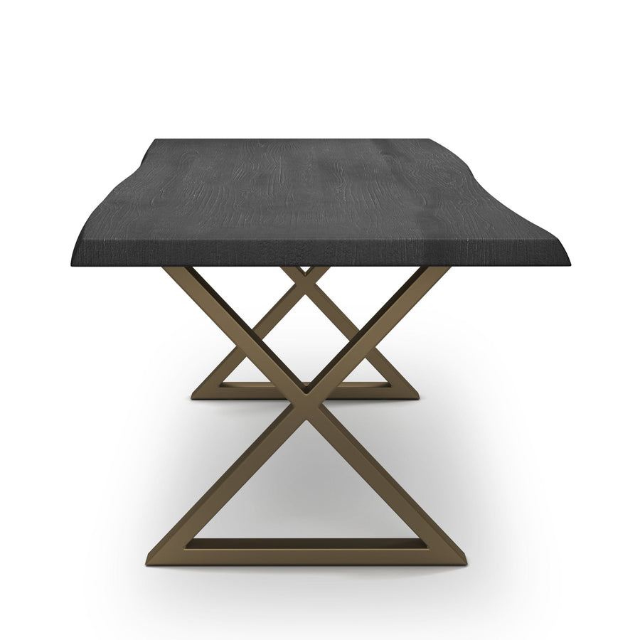 BROOKS LIVE EDGE DINING TABLE: EBONIZED