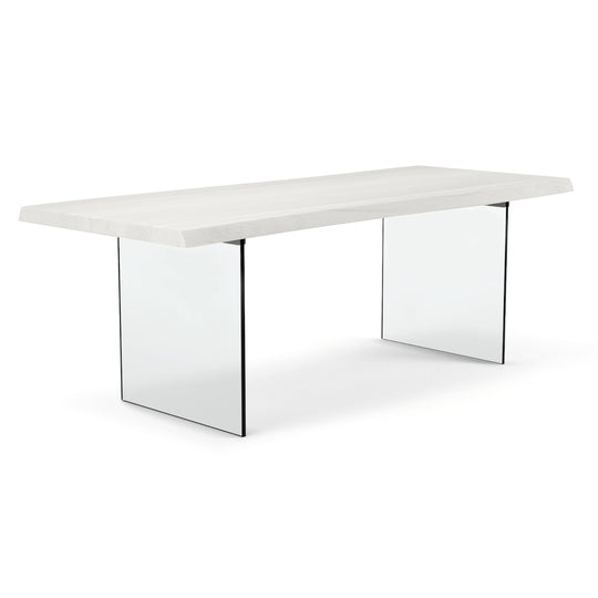 BROOKS LIVE EDGE DINING TABLE: WHITE WASH