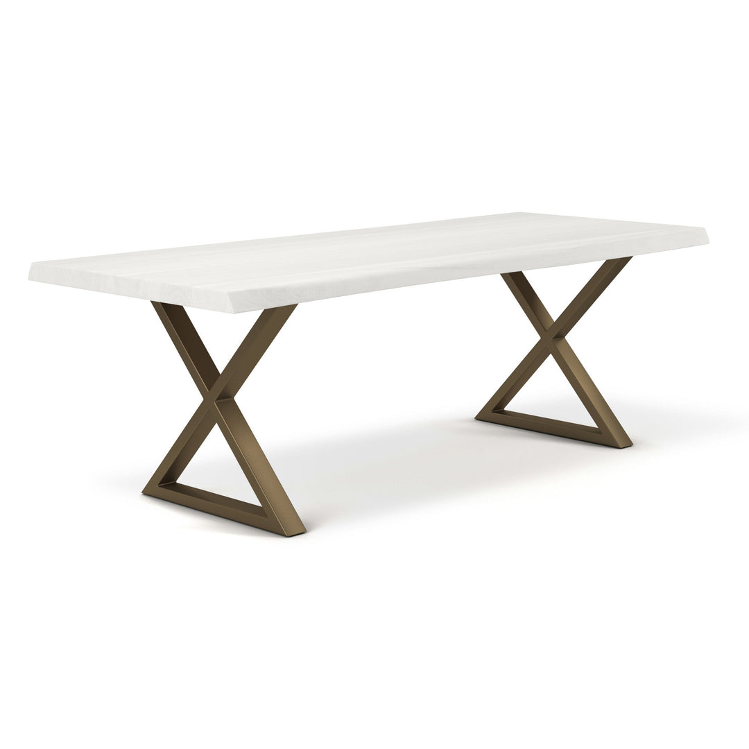 BROOKS LIVE EDGE DINING TABLE: WHITE WASH