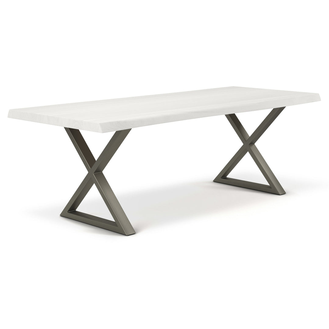 BROOKS LIVE EDGE DINING TABLE: WHITE WASH