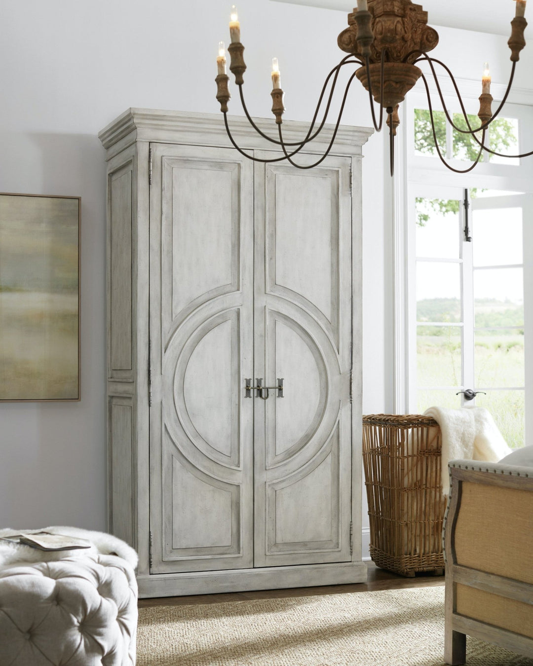 BRUSSELS ANTIQUE WHITEWASH WARDROBE