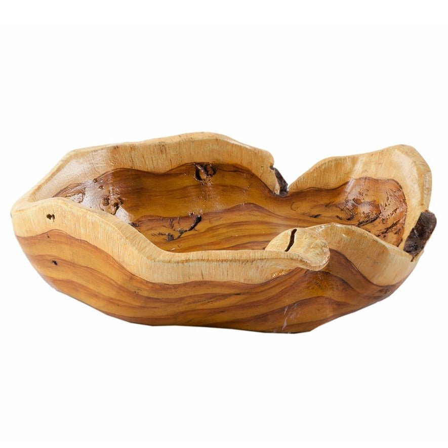 BURLED LIGHT FAUX WOOD BOWL