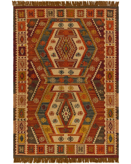 BURSA INDOOR - OUTDOOR RUG: BURNT ORANGE MULTI