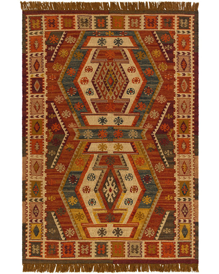 BURSA INDOOR - OUTDOOR RUG: BURNT ORANGE MULTI
