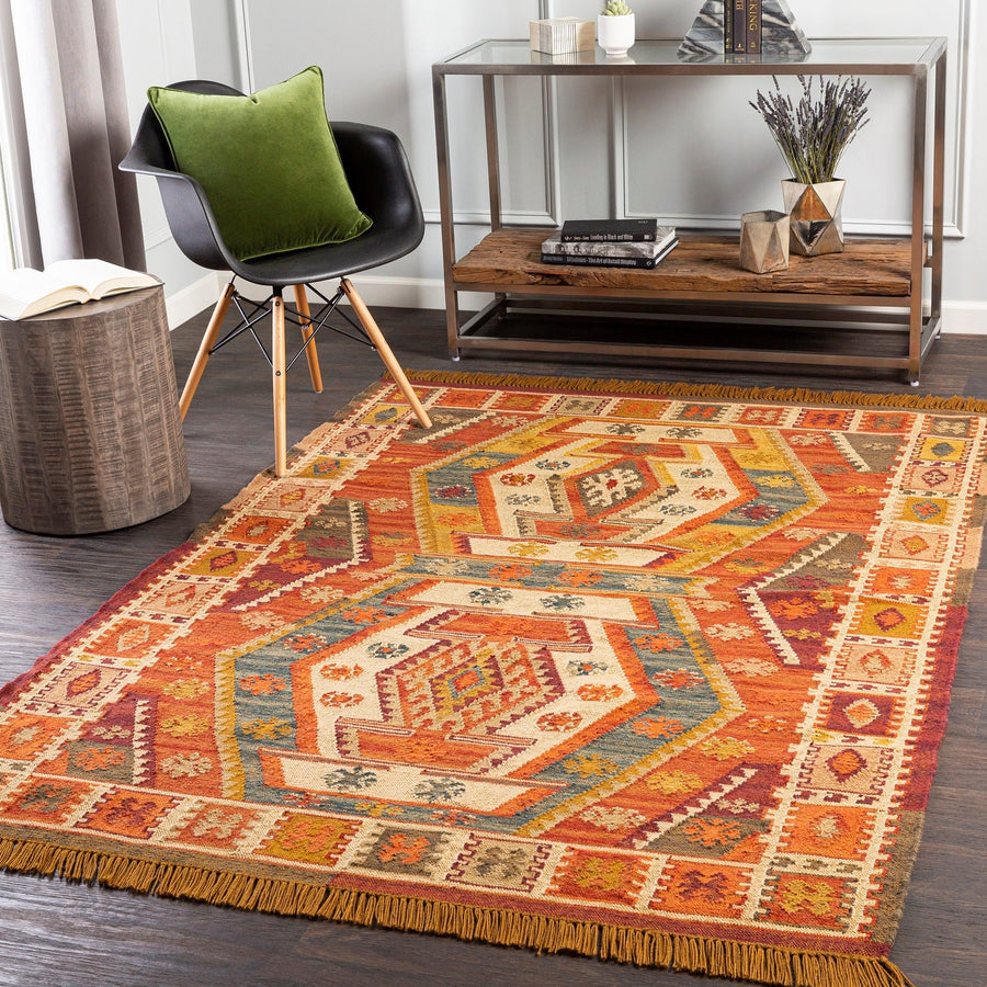 BURSA INDOOR - OUTDOOR RUG: BURNT ORANGE MULTI