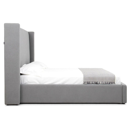 BYRNE GREY TEDDY BOUCLE UPHOLSTERED BED