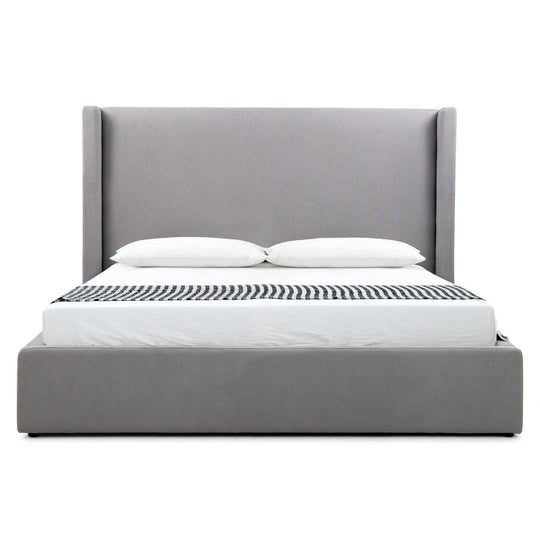 BYRNE GREY TEDDY BOUCLE UPHOLSTERED BED