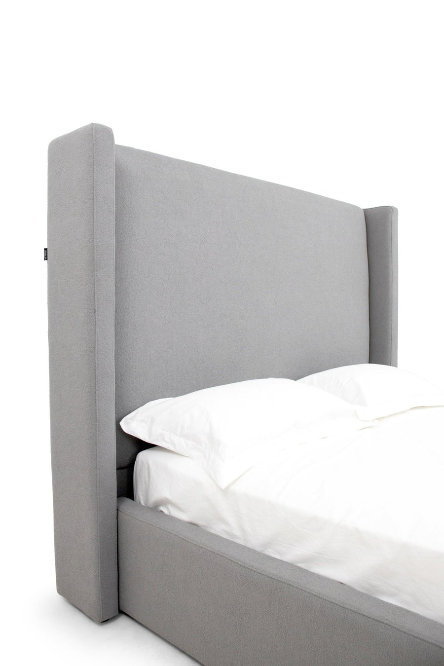 BYRNE GREY TEDDY BOUCLE UPHOLSTERED BED