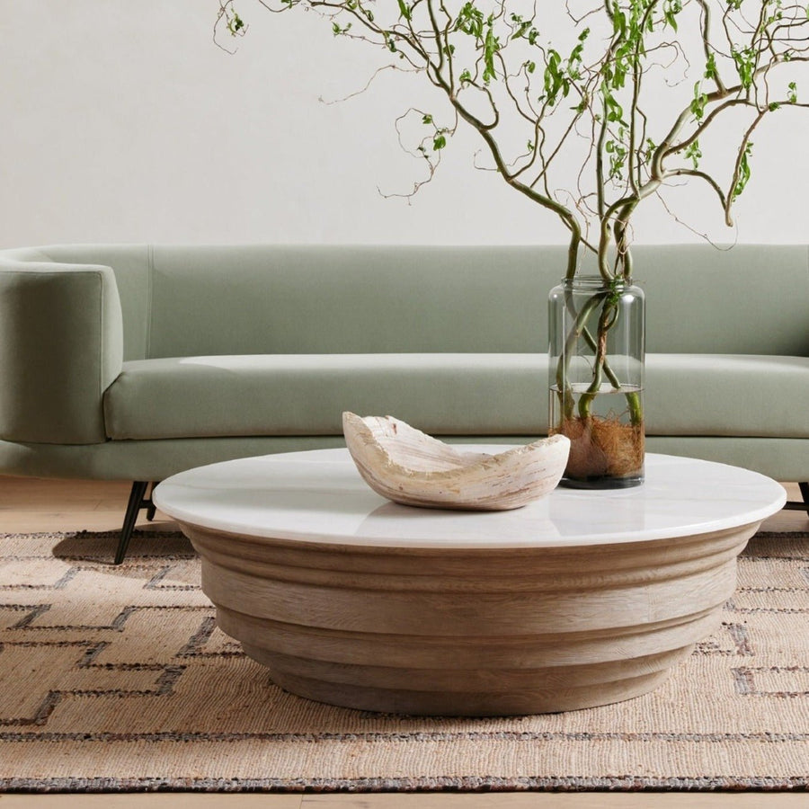 CALDWELL WEATHERED BLONDE OAK COFFEE TABLE