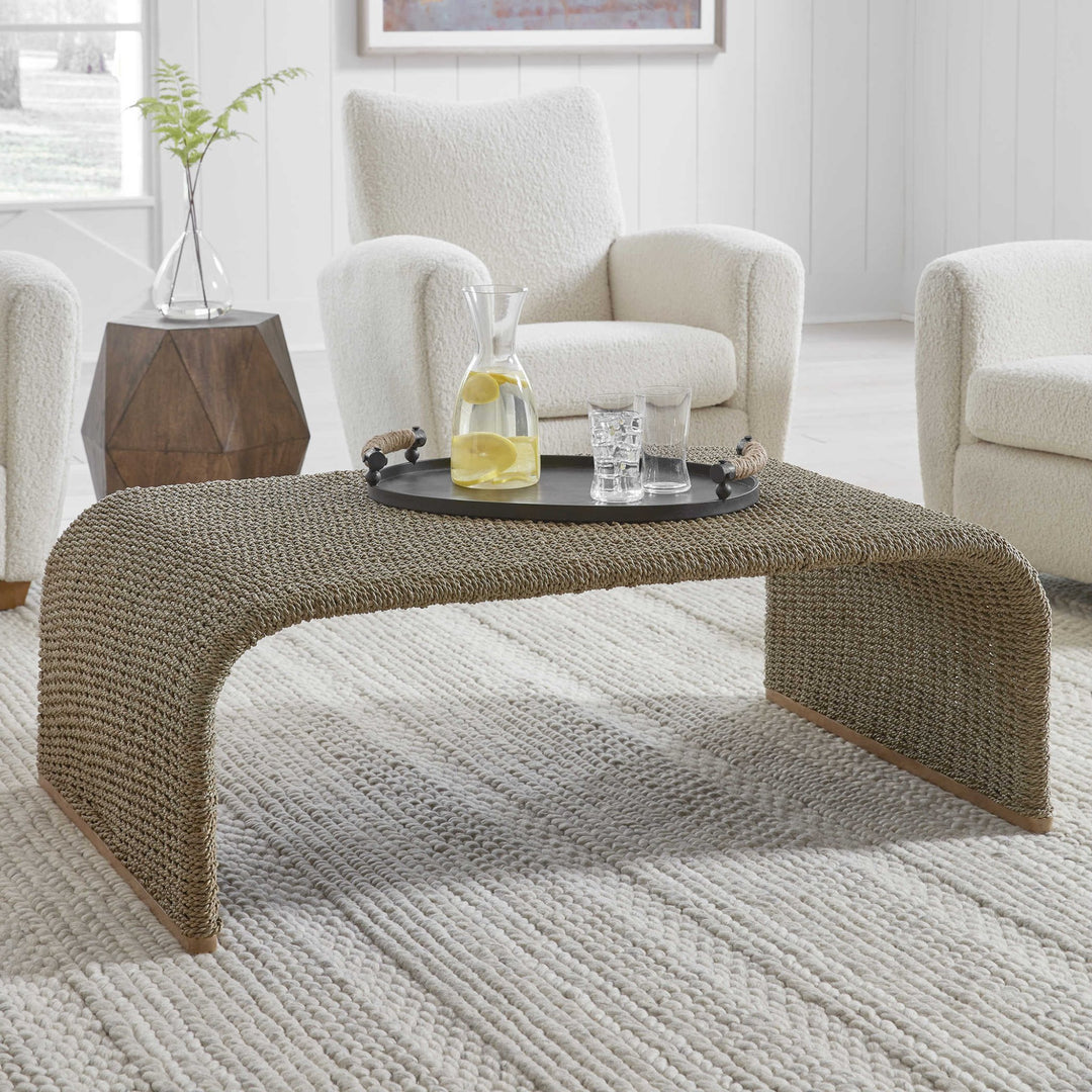 CALI NATURAL WOVEN SEAGRASS COFFEE TABLE