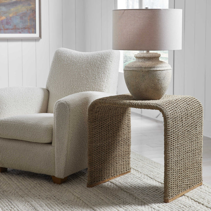 CALI NATURAL WOVEN SEAGRASS END TABLE