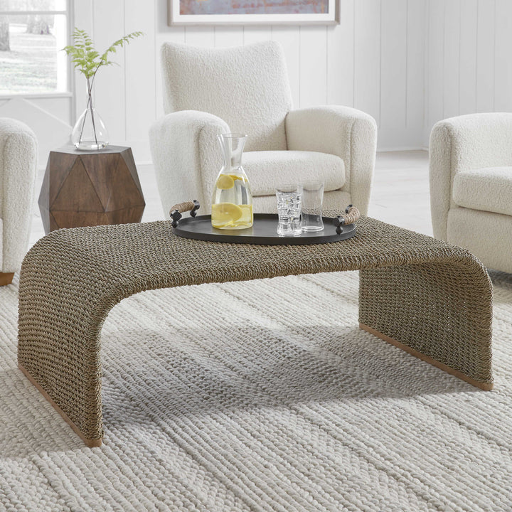 CALI NATURAL WOVEN SEAGRASS COFFEE TABLE
