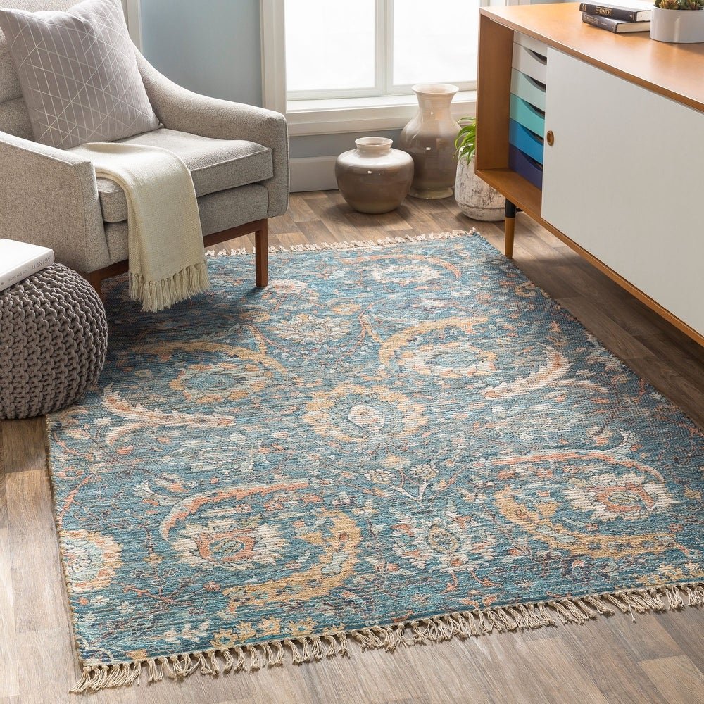 CAMDEN PRINTED JUTE RUG: BLUE MULTI