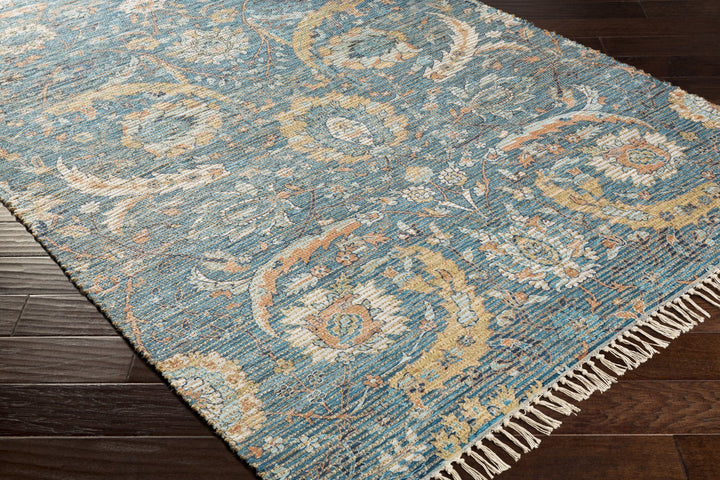 CAMDEN PRINTED JUTE RUG: BLUE MULTI