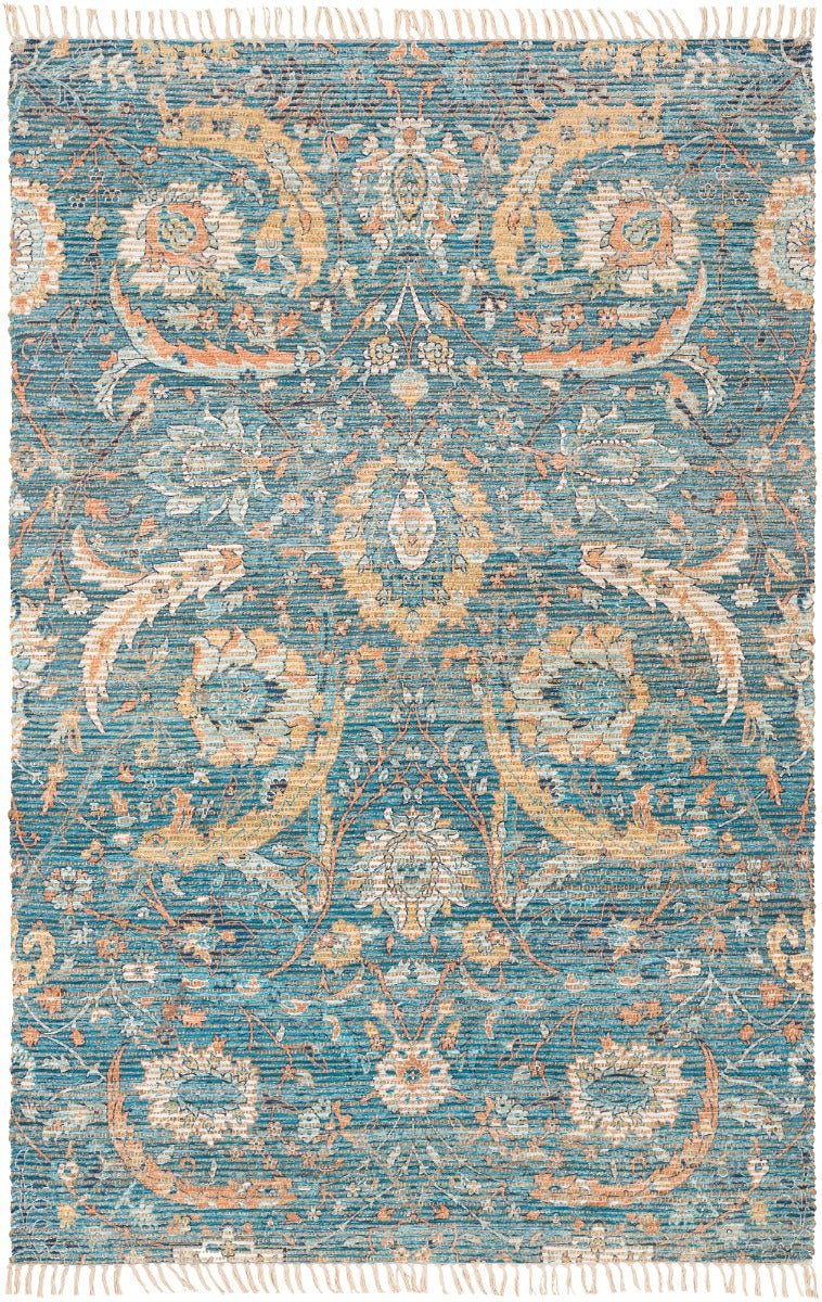 CAMDEN PRINTED JUTE RUG: BLUE MULTI