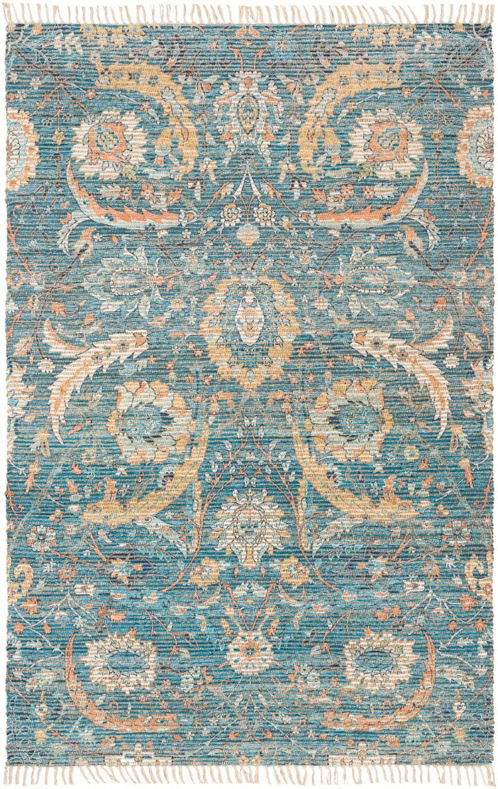 CAMDEN PRINTED JUTE RUG: BLUE MULTI