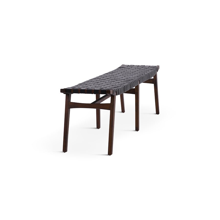 CAMILA BENCH: BLACK + DARK TEAK