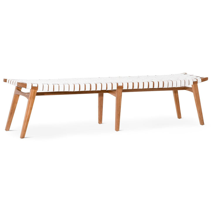 CAMILA BENCH: WHITE + NATURAL TEAK