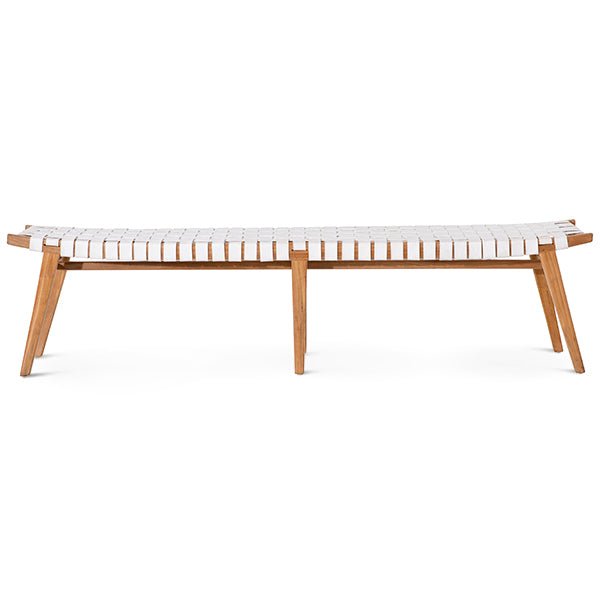 CAMILA BENCH: WHITE + NATURAL TEAK