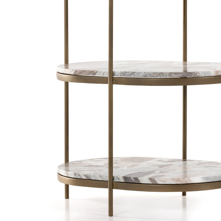 CANYON MARBLE TIERED OVAL END TABLE