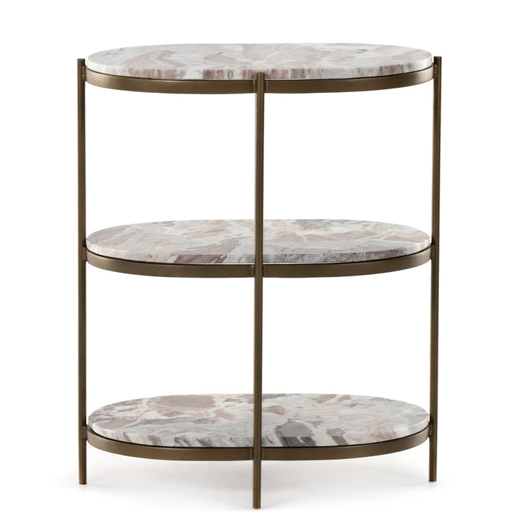 CANYON MARBLE TIERED OVAL END TABLE