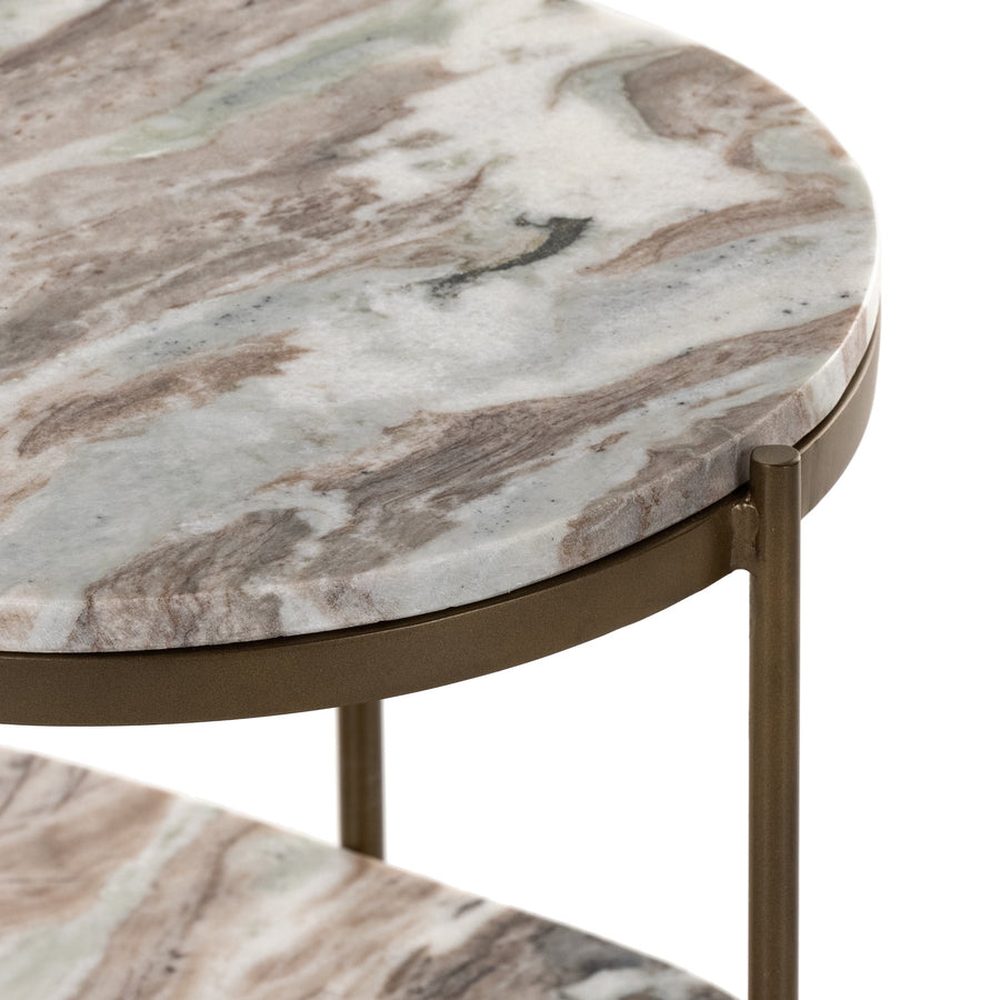 CANYON MARBLE TIERED OVAL END TABLE