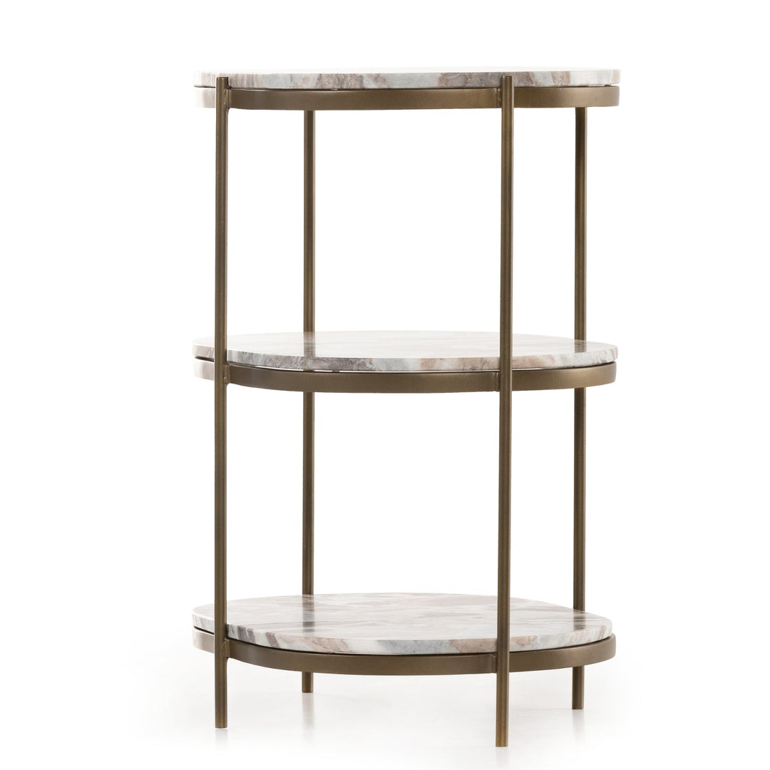 CANYON MARBLE TIERED OVAL END TABLE