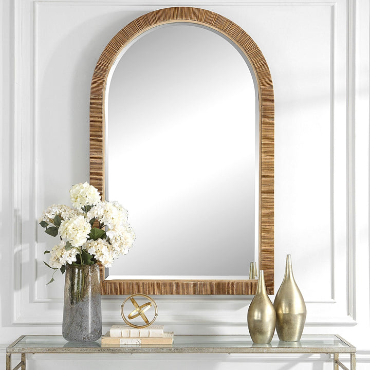 CAPE NATURAL RATTAN ARCHED MIRROR