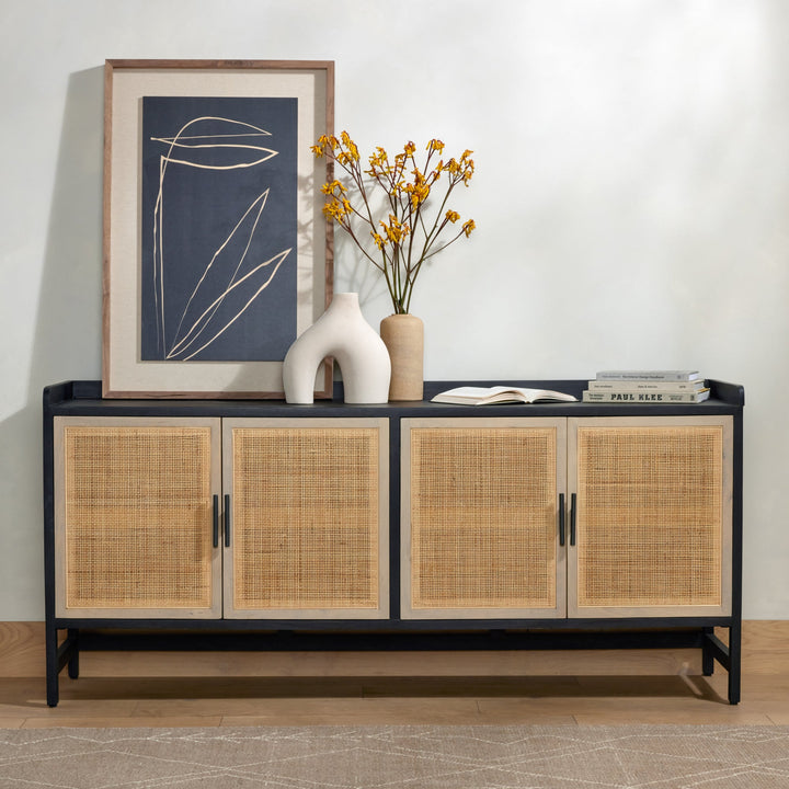 CAPRICE BLACK WASH MANGO + CANE SIDEBOARD