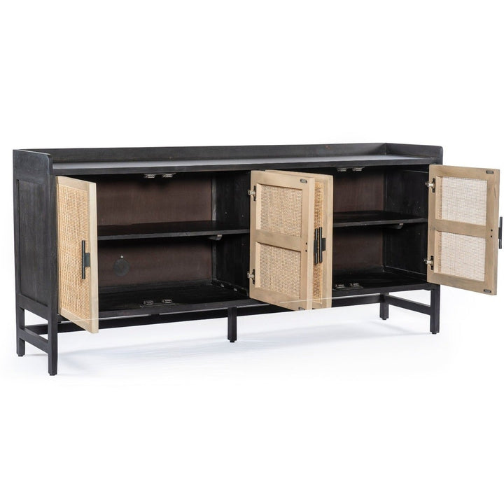 CAPRICE BLACK WASH MANGO + CANE SIDEBOARD