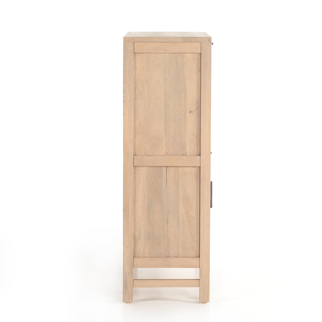 CAPRICE NATURAL MANGO WOOD + CANE BAR CABINET