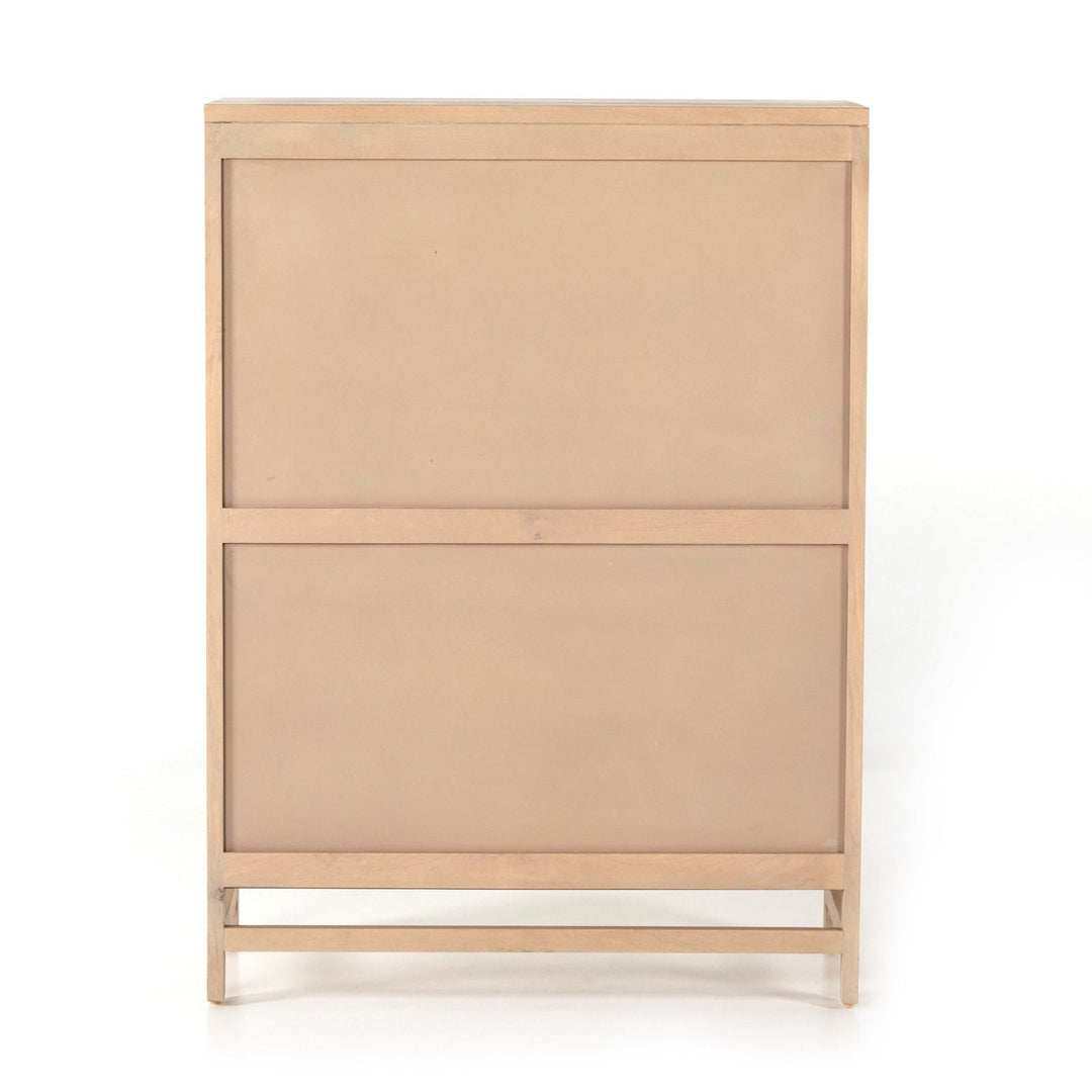 CAPRICE NATURAL MANGO WOOD + CANE BAR CABINET