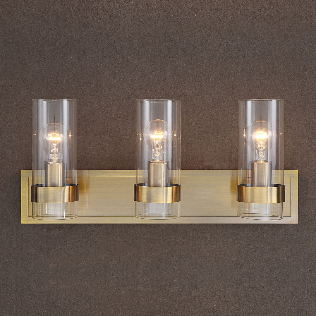 CARDIFF ANTIQUE BRASS VANITY LIGHT