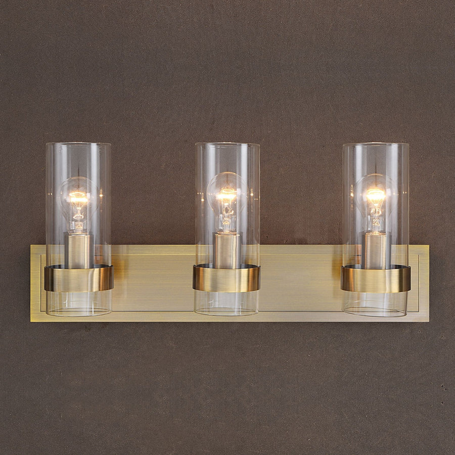 CARDIFF ANTIQUE BRASS VANITY LIGHT