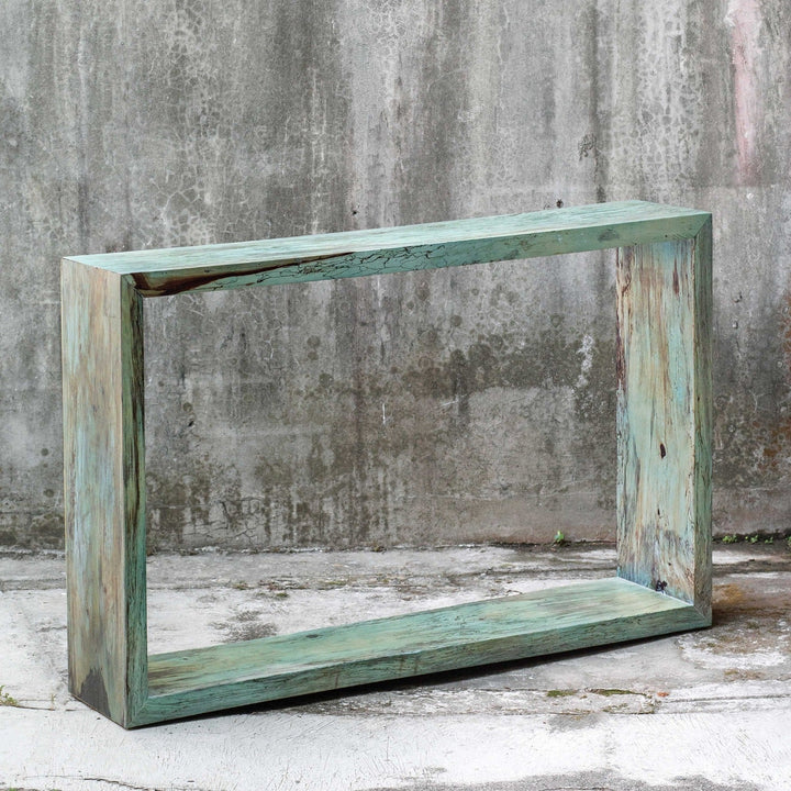 CARIBBEAN BLUE TAMARIND WOOD CONSOLE TABLE