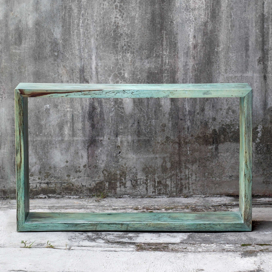 CARIBBEAN BLUE TAMARIND WOOD CONSOLE TABLE