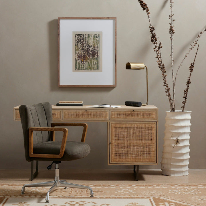 CARMEL NATURAL MANGO WOOD + CANE DESK